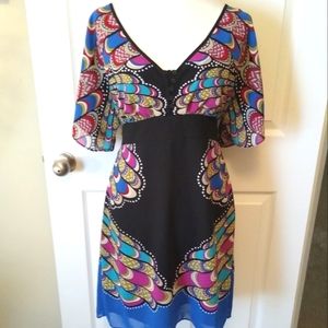 NICOLE MILLER peacock dress size 4